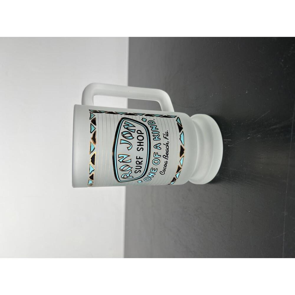 Ron Jon Surf Shop Cocoa Beach FL Vintage Frosted Glass Mug
